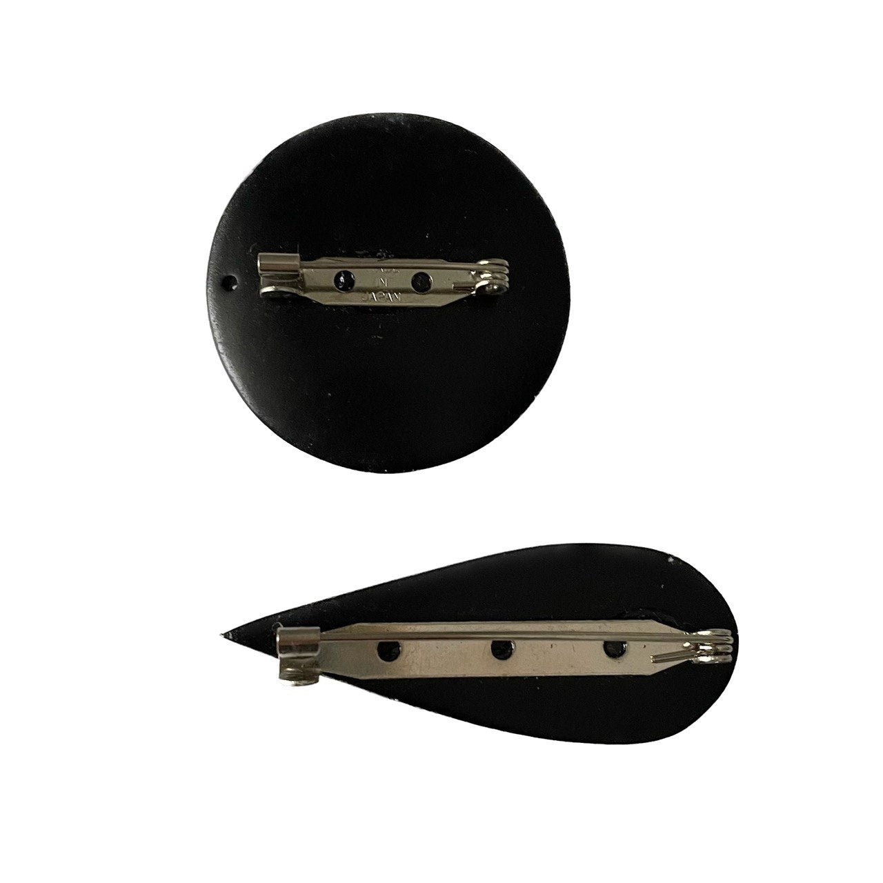 Teardrop and Round Tree Wooden Brooch (Set of 2)