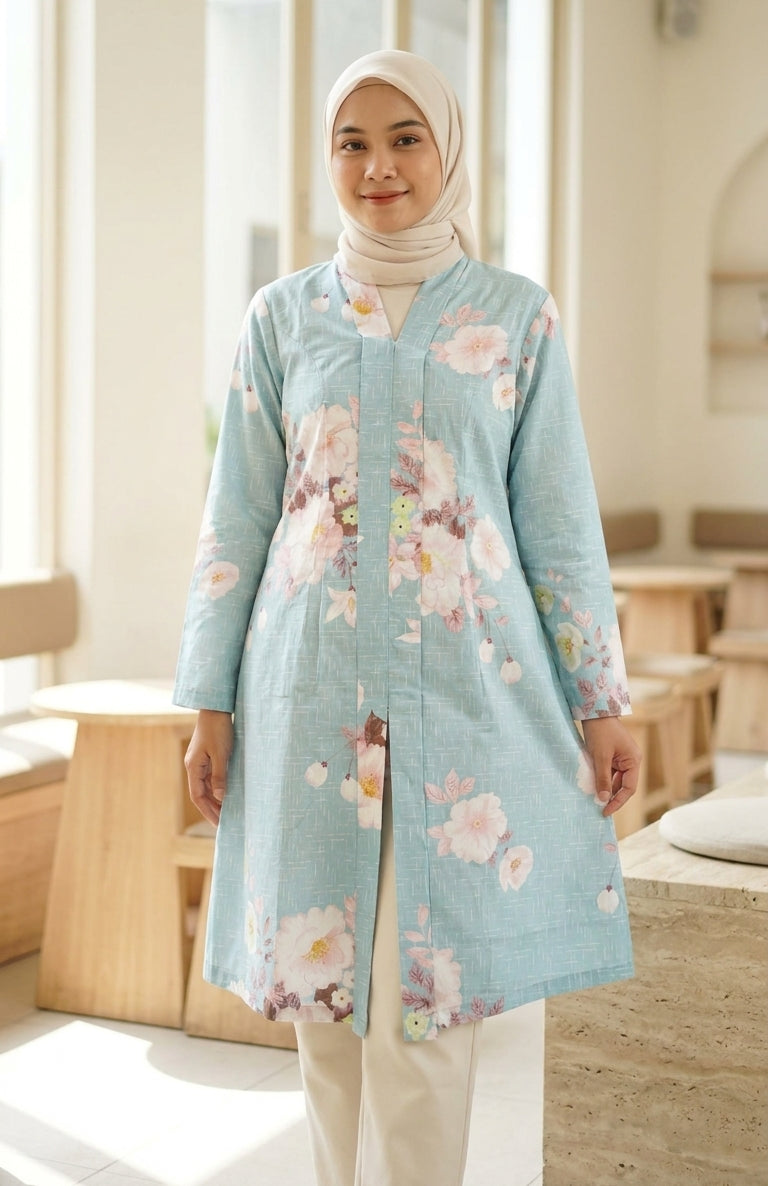 Kebaya Flare Cut Cotton Floral