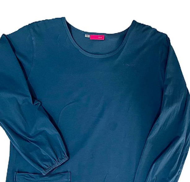 Blue long-sleeve shirt on a white background