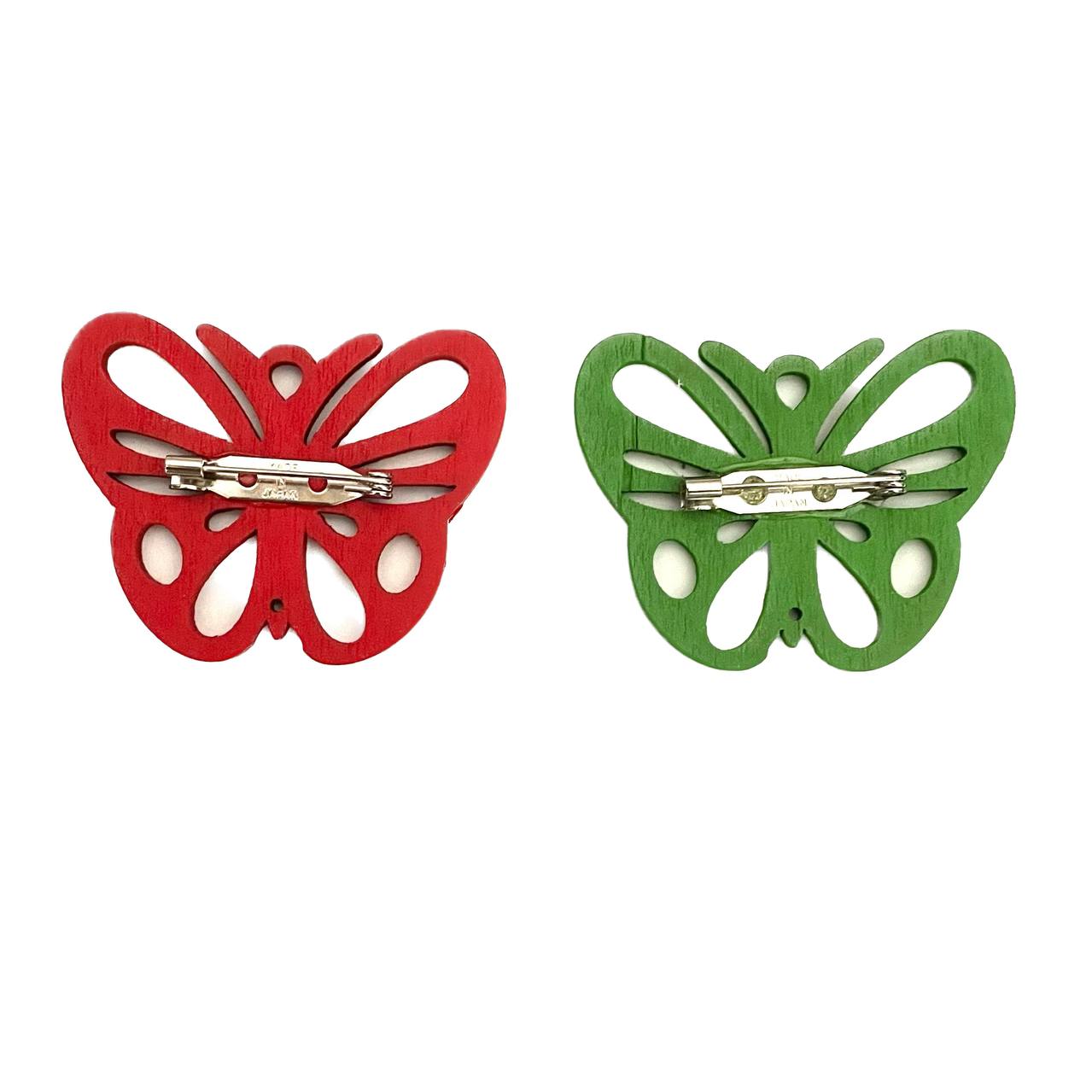 Rounded Butterfly Brooch (Set of 2)