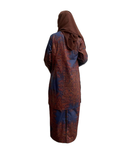 Back of paisley outfit  a white background