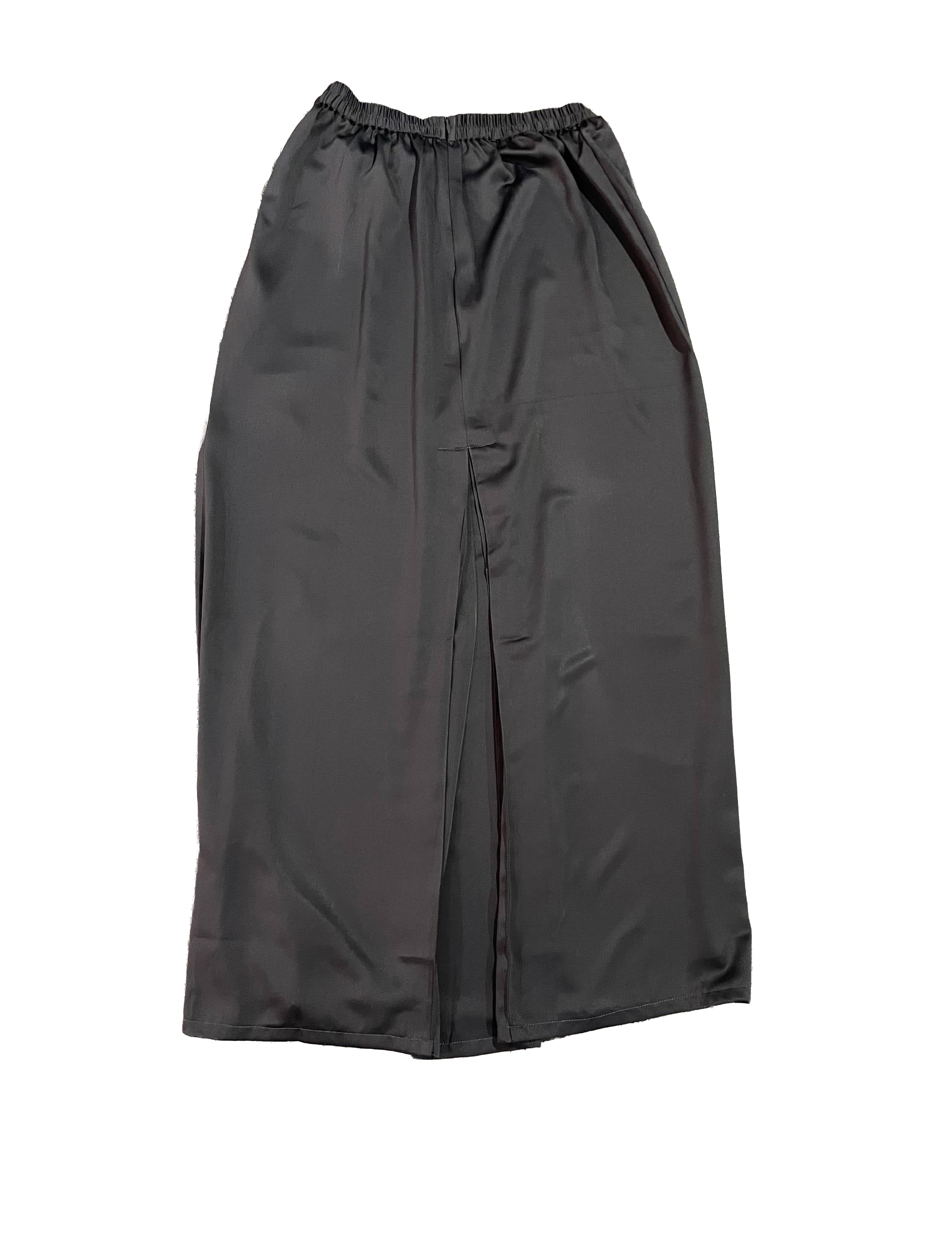 Back of dark gray skirt on a white background
