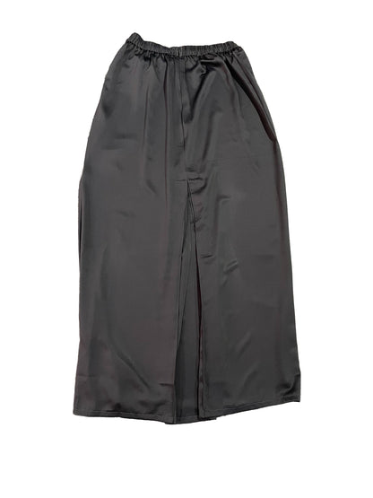 Back of dark gray skirt on a white background