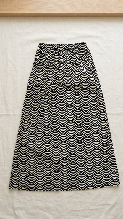 A-line patterned skirt on a white background