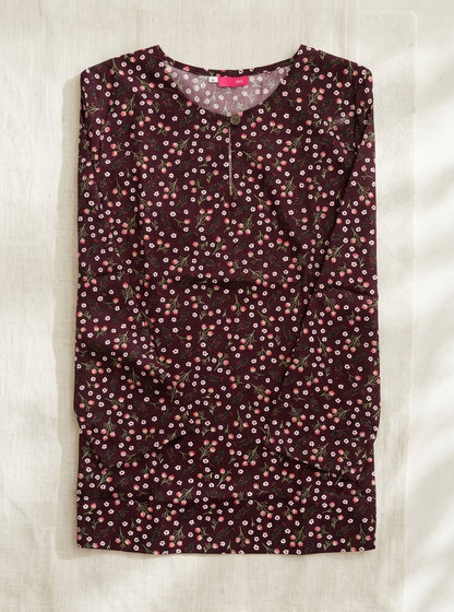 Floral-patterned shirt on a light background