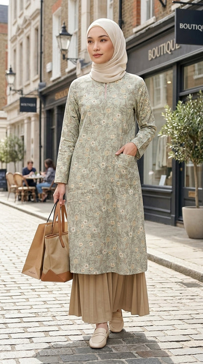 Botanica Tunics in Sage & Midnight Blue