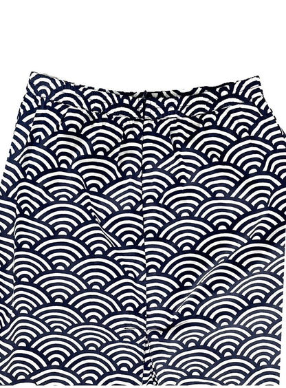 Dark Blue and white patterned skirt on a white background